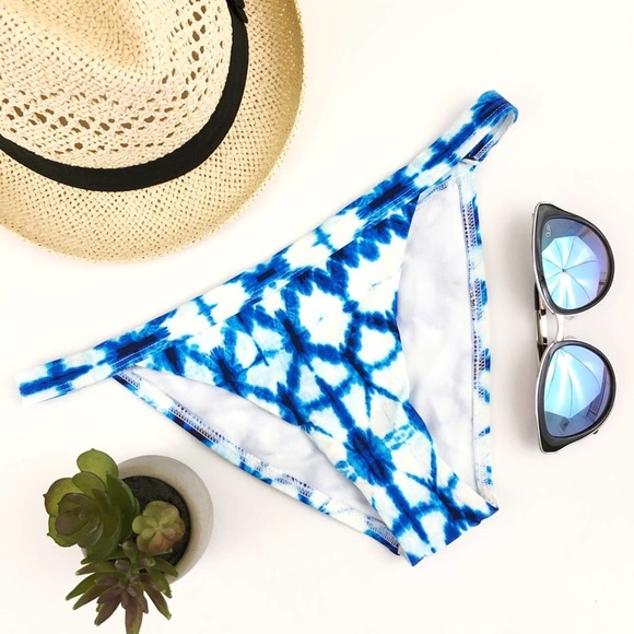 CIKADA Swim Blue Kanoko Tie Dye Bikini Bottom 6 - Picture 1 of 6